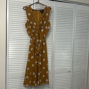 Yellow Polkadot Midi Dress